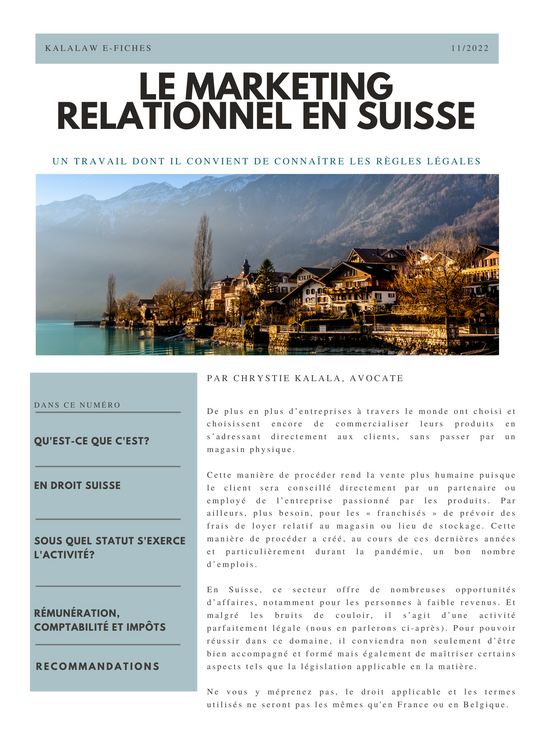 Le marketing relationnel en Suisse
